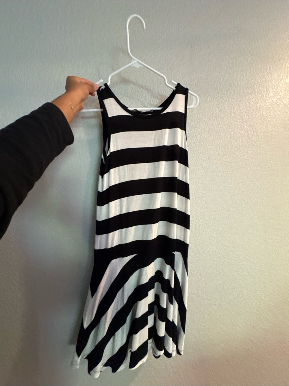 Ann Taylor LOFT Black and White Striped Tank Dress